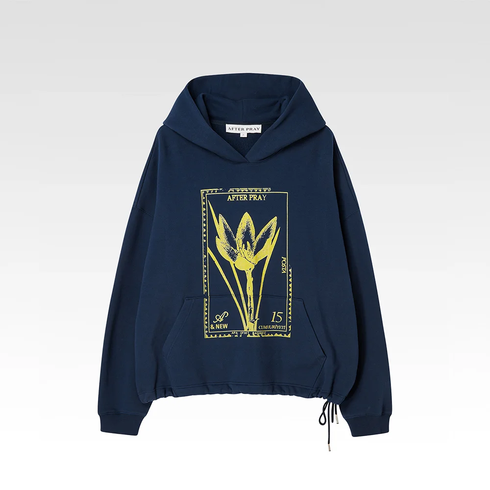 Flora 印章 衛衣 連帽衫 海軍藍