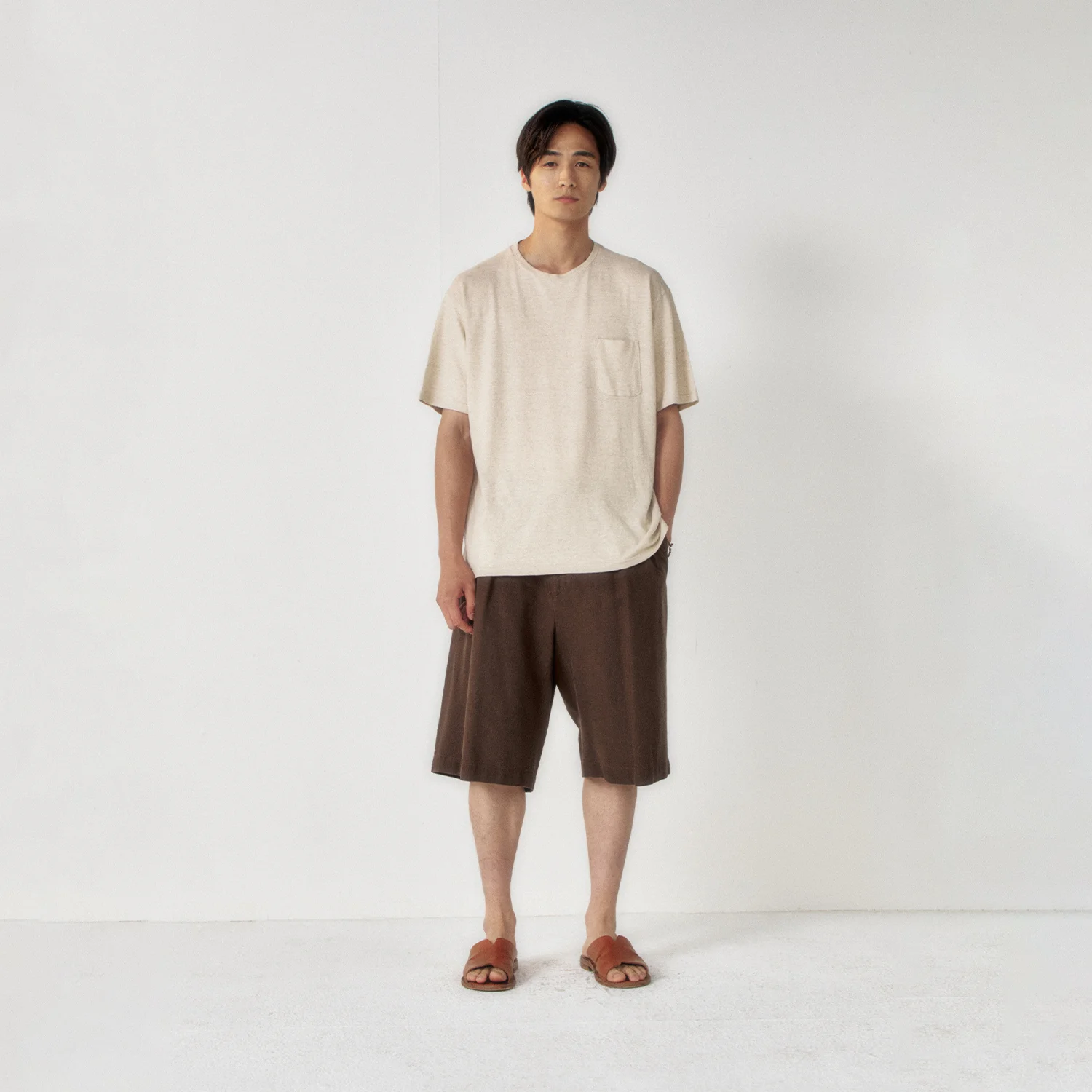 Washed Linen Bermuda Shorts_Wood