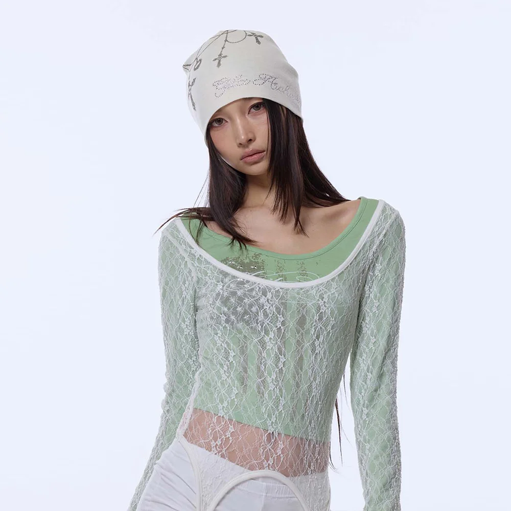 NECKLACE SMALL LOGO BEANIE_WHITE