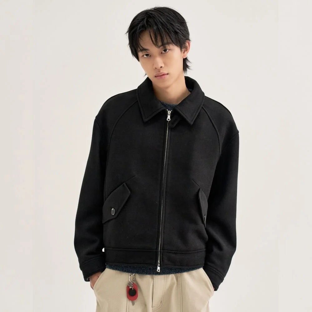 羊毛(WOOL) Trucker 外套_黑色