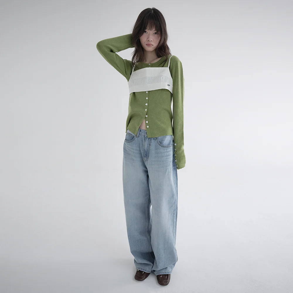 RIVET WIDE DENIM PANTS (LIGHT BLUE)