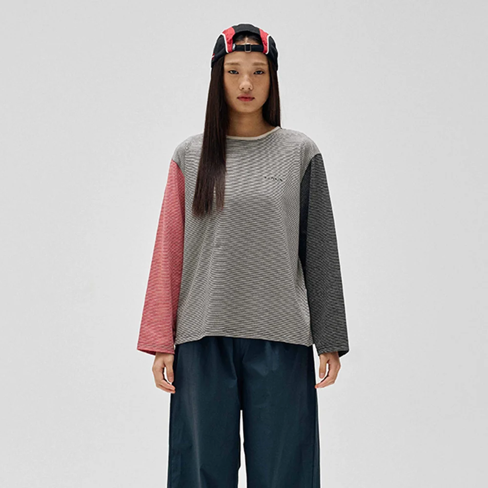 雙 衣袖 T恤_三重 條紋 2SIZES