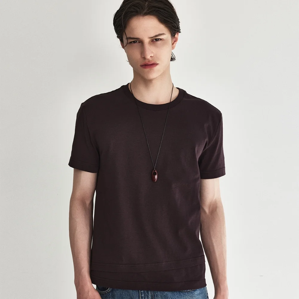 Slant Layer Crop T-Shirt_Deep Purple