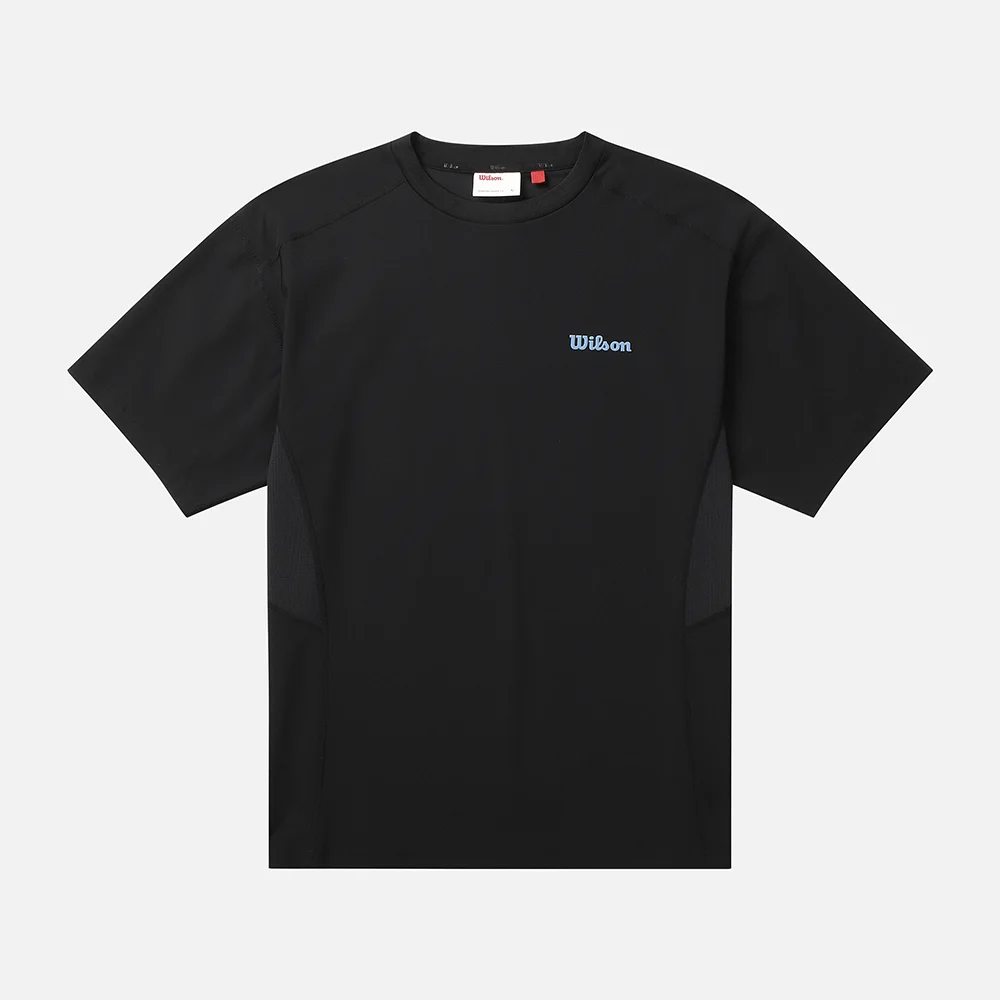 經編布 寬鬆版型 T恤_WM32077513BLK
