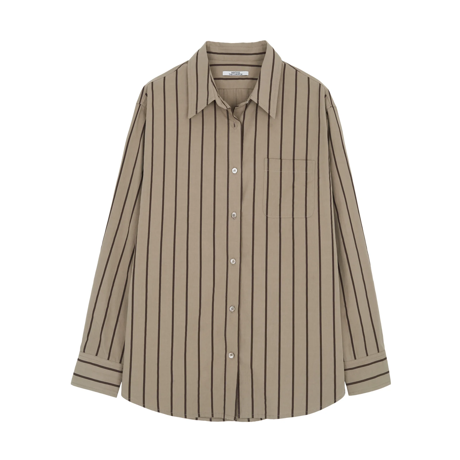 1PK STRIPE SHIRTS MOCA BROWN
