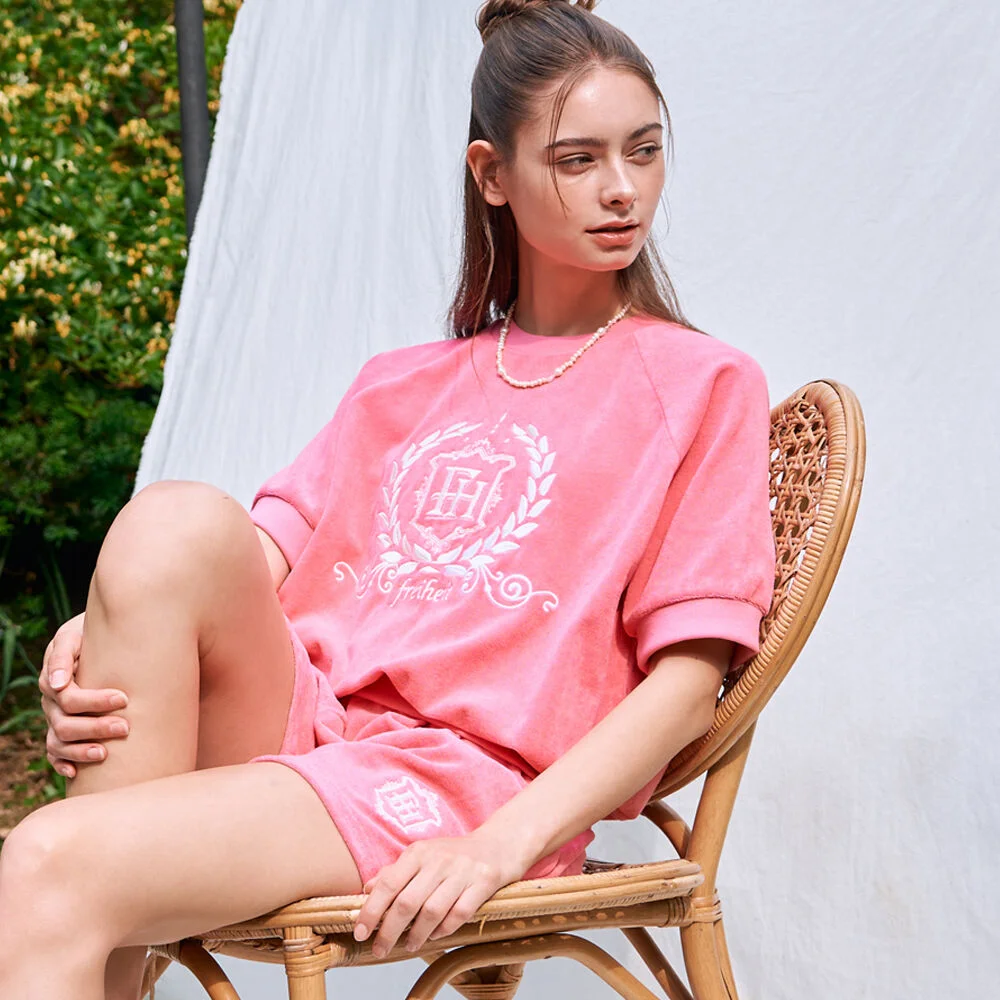 TERRY LOGO HALF SWEAT (PINK)
