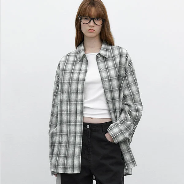 EMBO PLAID CHECK OVERSIZED SHIRT (BL-4385)