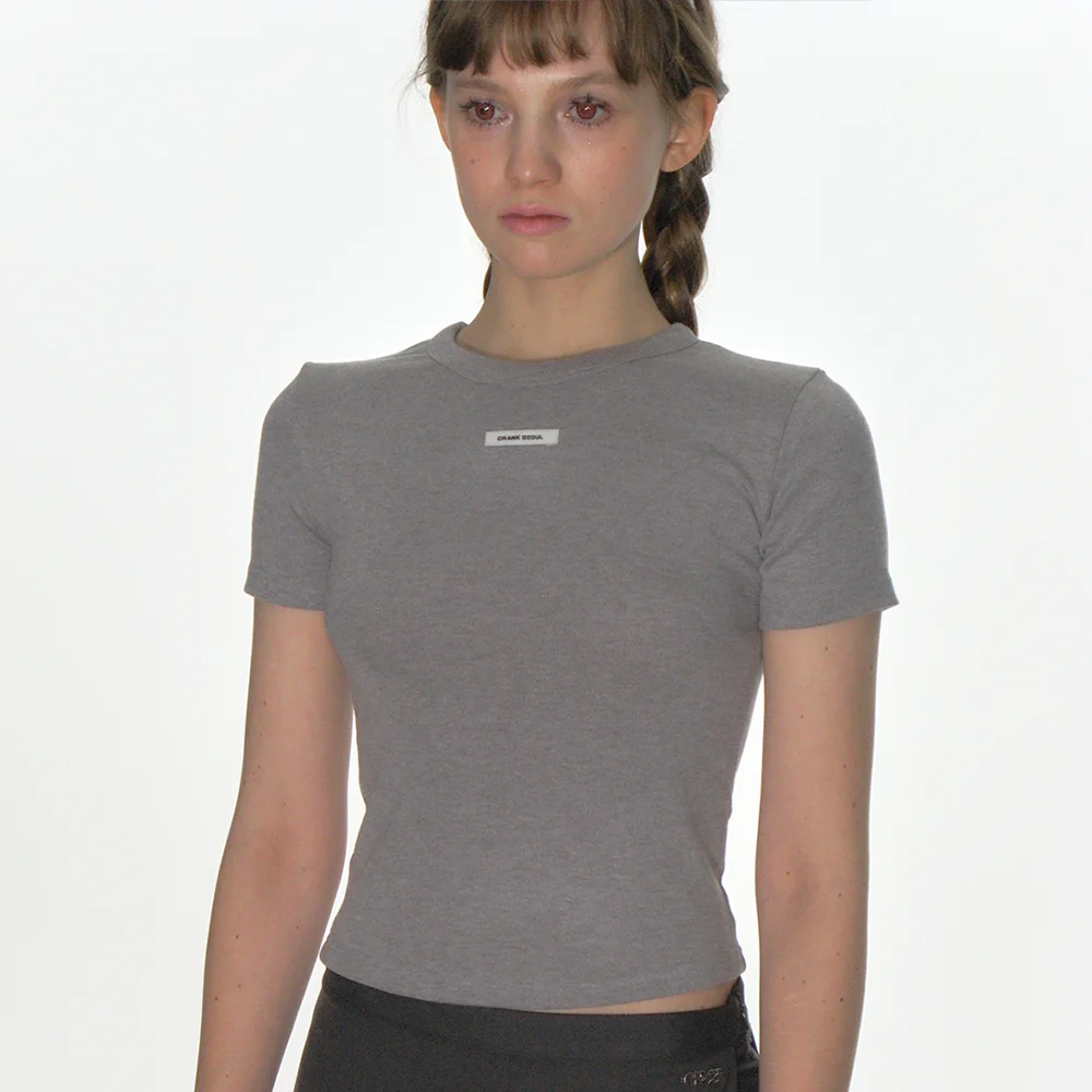 CREW NECK BASIC TOP_MELANGE GREY