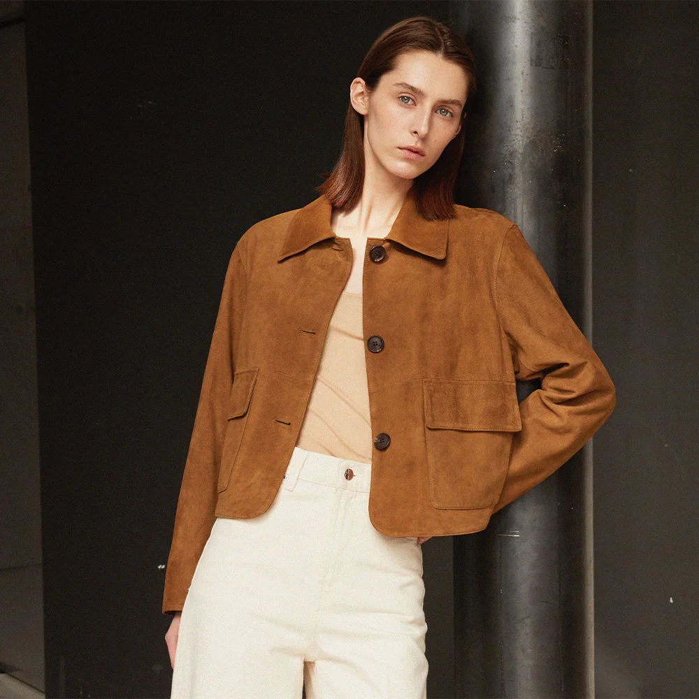 Suede pocket point JK_Camel
