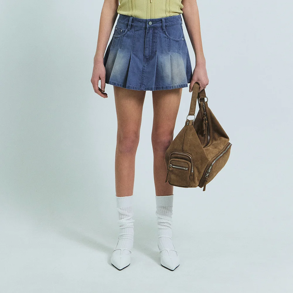 TASHA DENIM SKIRT PANTS (BLUE)