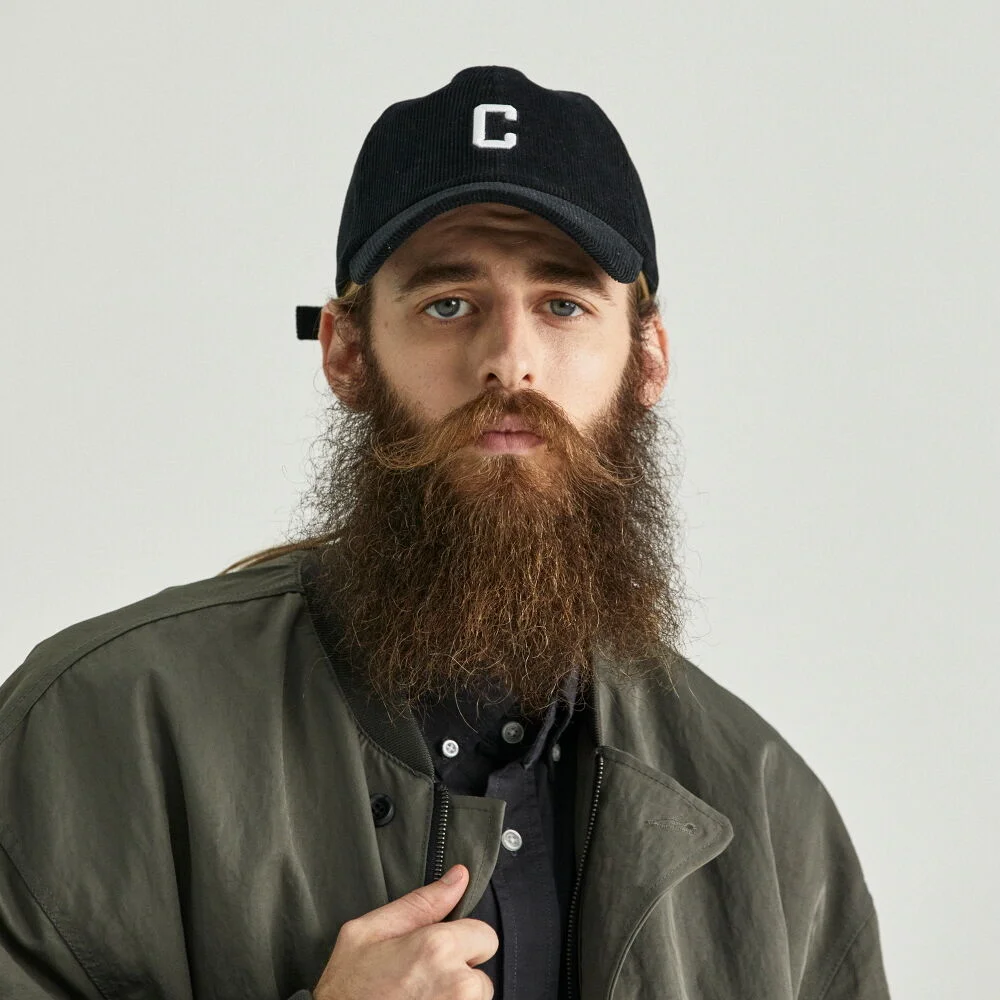 CB CORDUROY LOGO BALL CAP (BLACK)