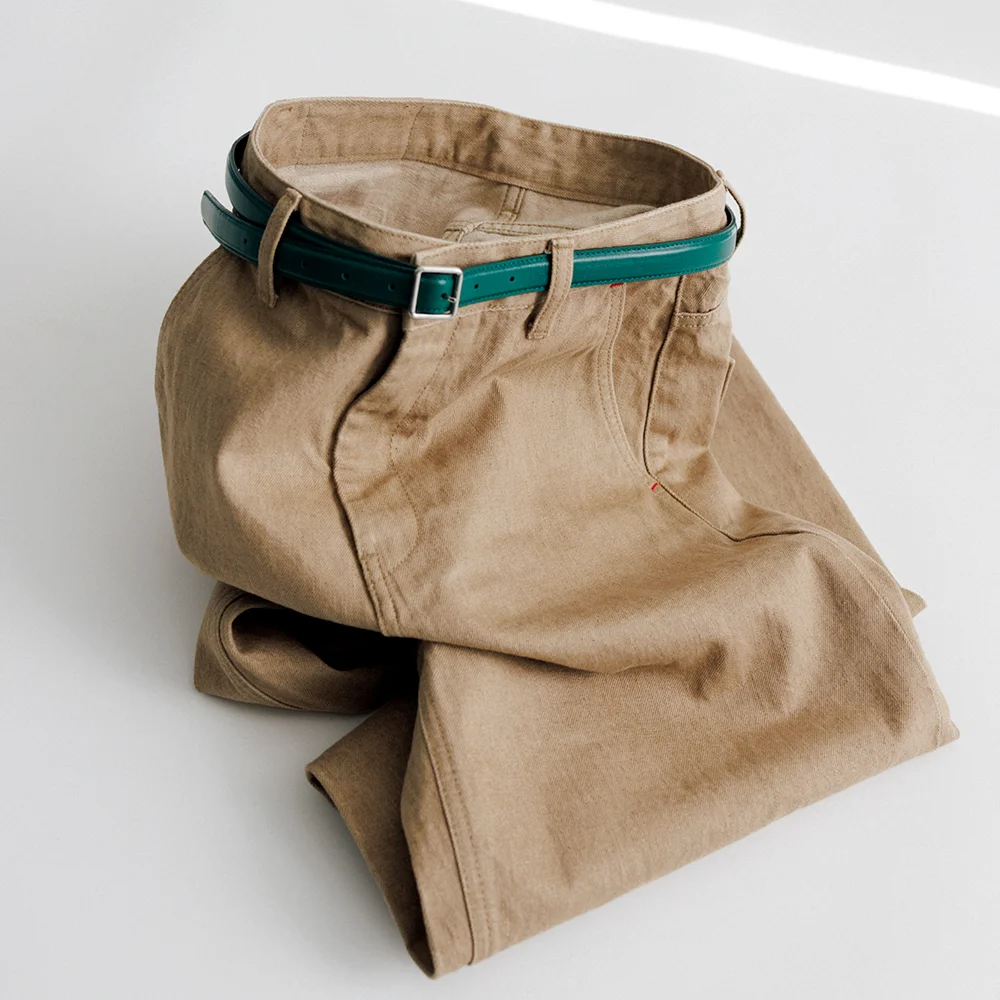 Slim Stitch Belt in Green