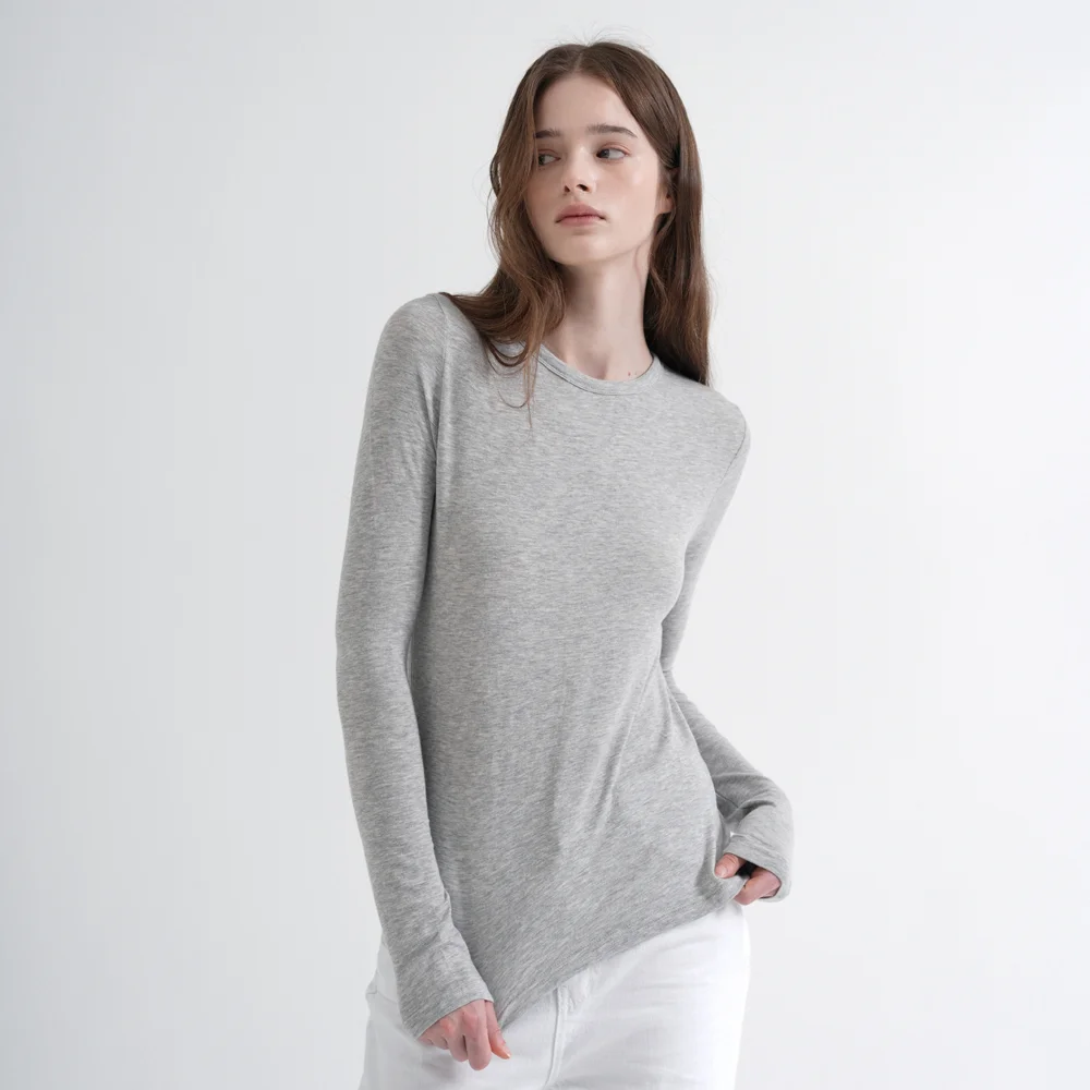 Essential Round Slim T-Shirt (gray)