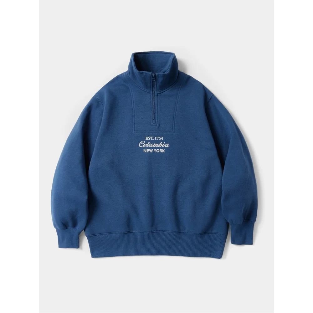 CU BIG SCRIPT TERRY H/ZIP SWEATSHIRTS 法國藍