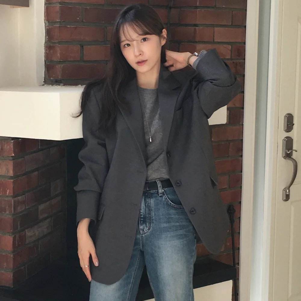 Wool blend tailored jacket _Charcoal