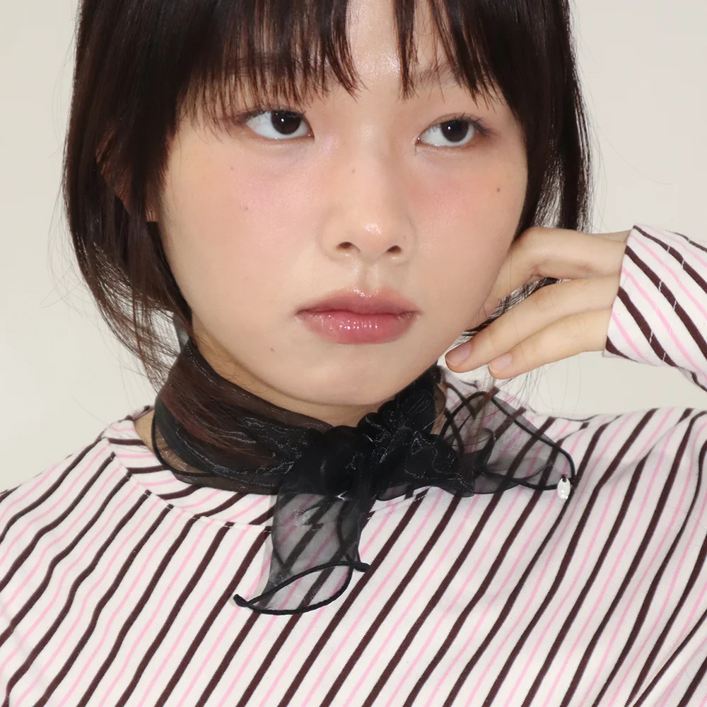 organza petit scarf - black
