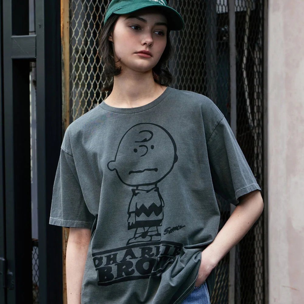 Charlie 啡色 Pigment T恤 (KHAKI)