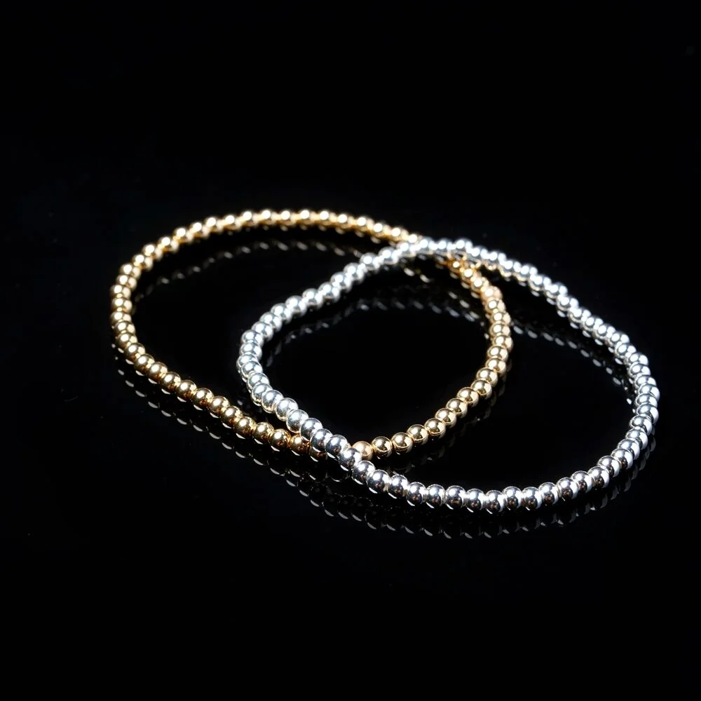 3mm silver gold ball daily simple Bracelet 925銀色 銀珠 手鏈 3mm