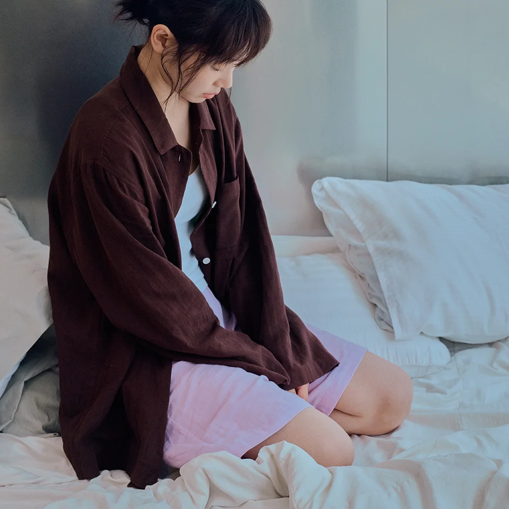 Cotoni 睡衣 套裝_Half Pants (啡色,粉色)