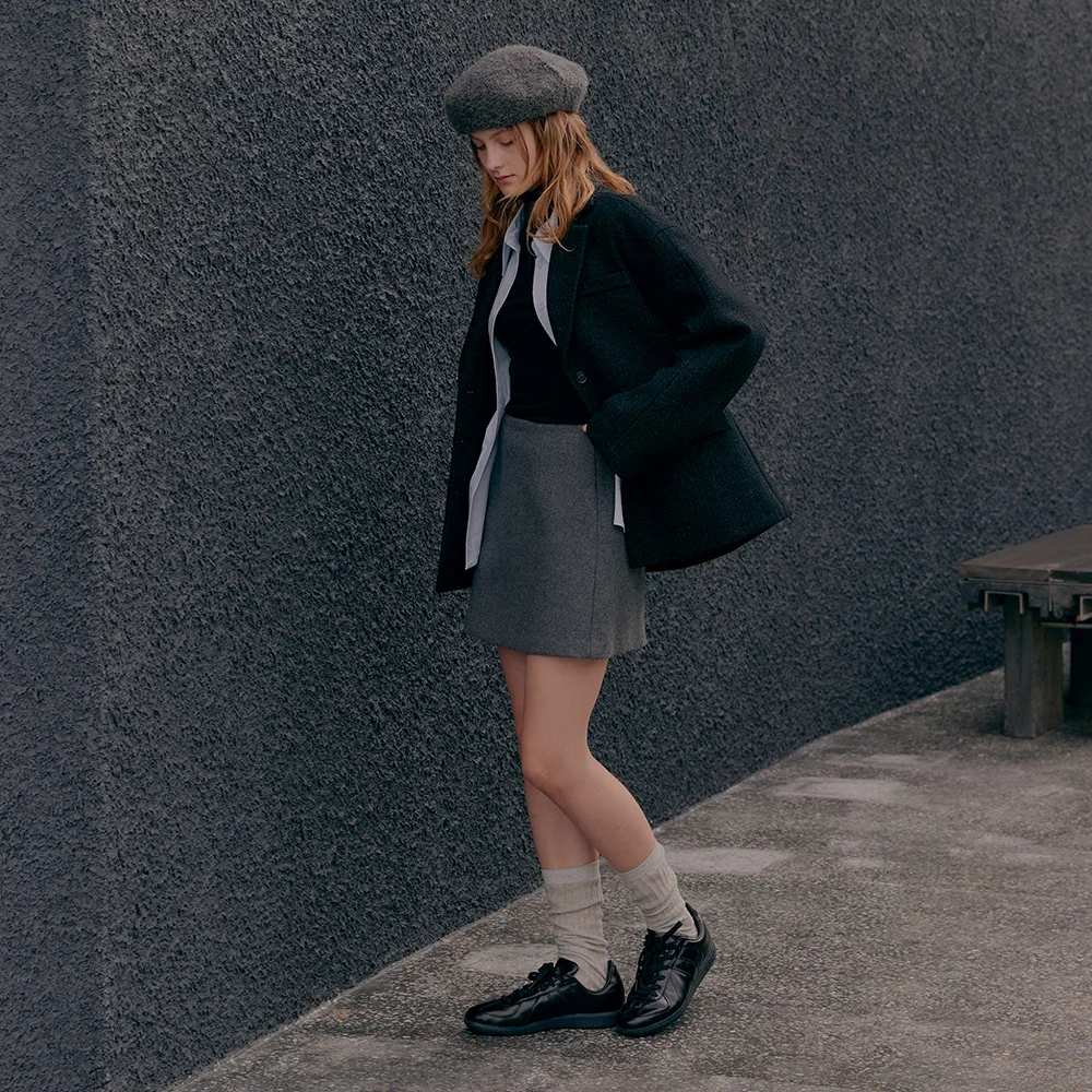 KNITED PADDING JACKET (moat black)
