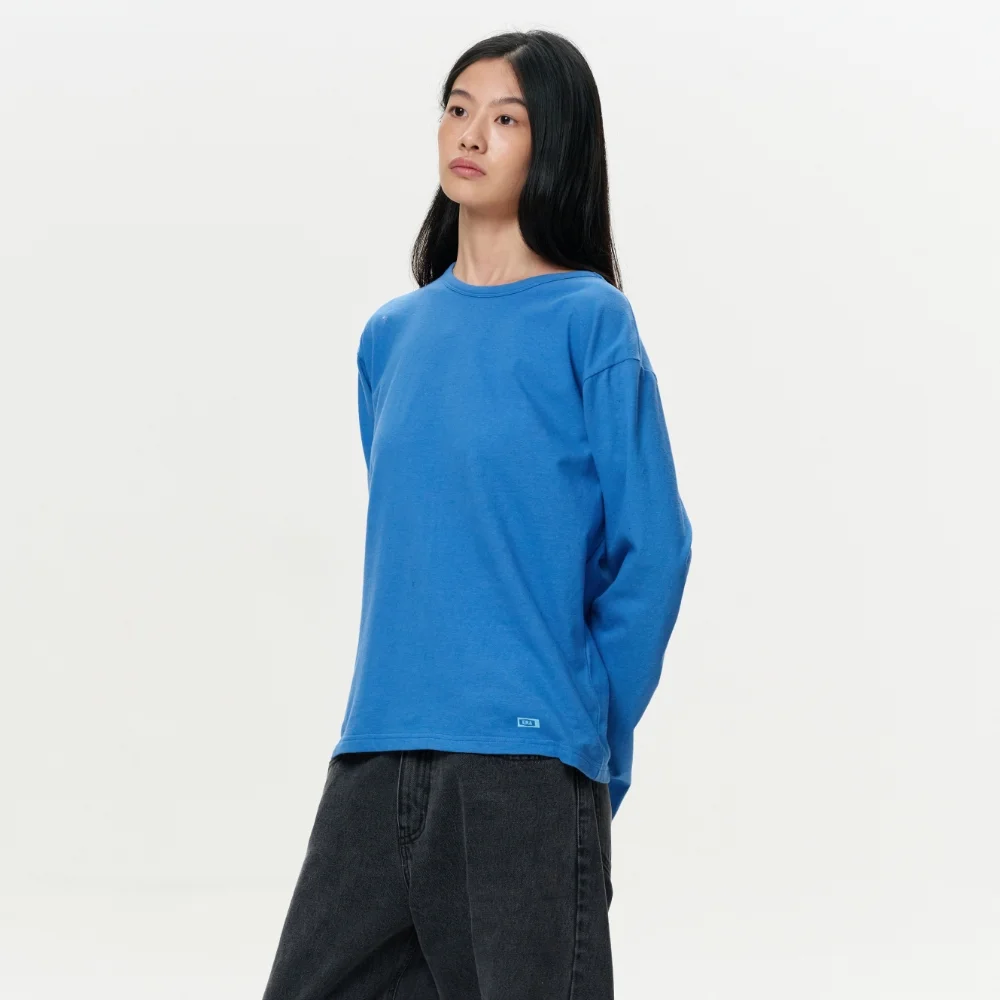 WOMEN ERA VINTAGE COTTON LS T - BLUE