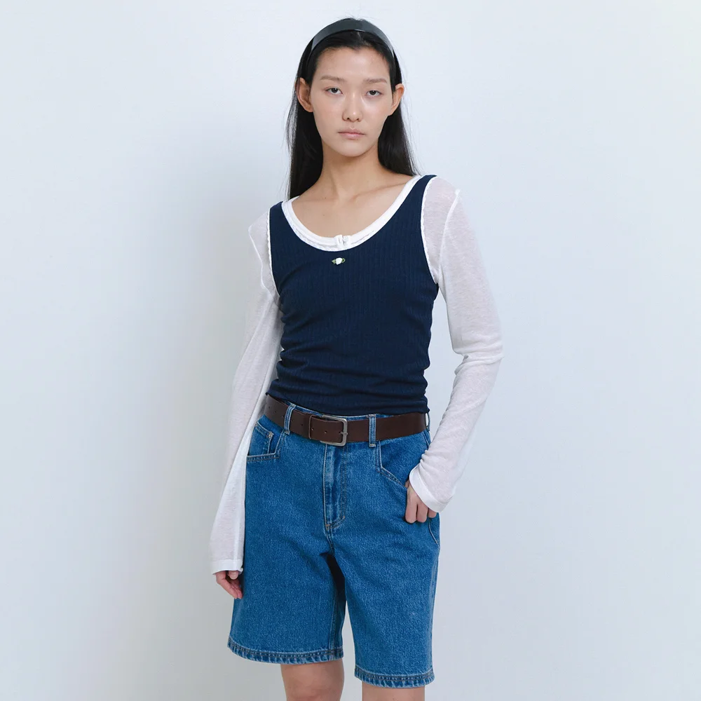 Mimi rose sleeveless Navy