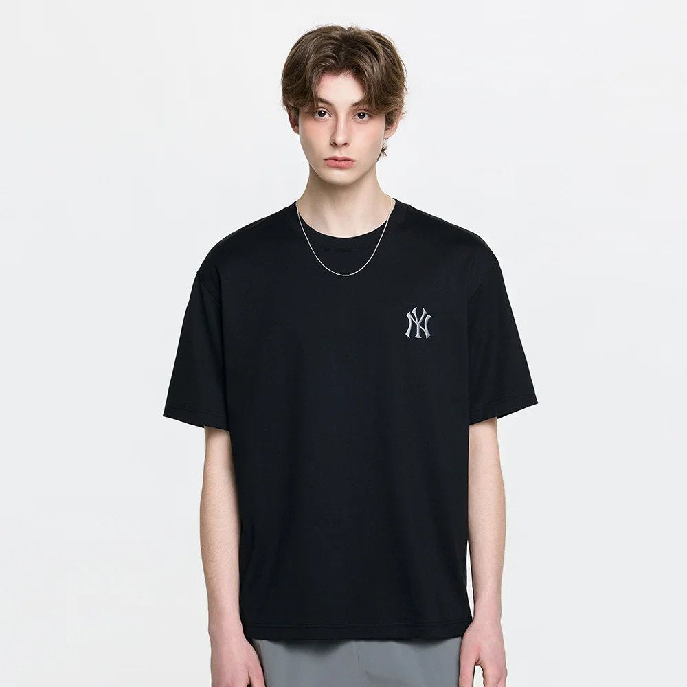 復古 仿牛仔 Monotive 寬鬆版型 短袖 T恤 NY (Black)
