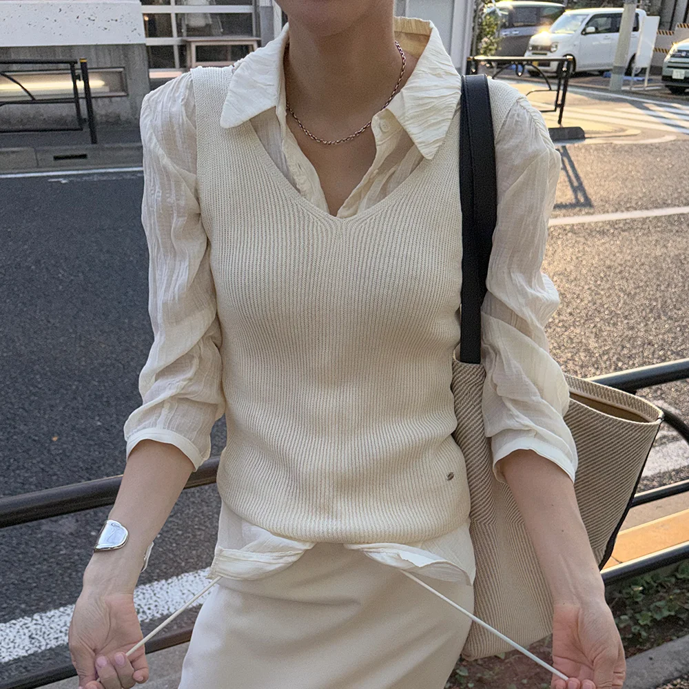SLIM LINEN TOP (IVORY)