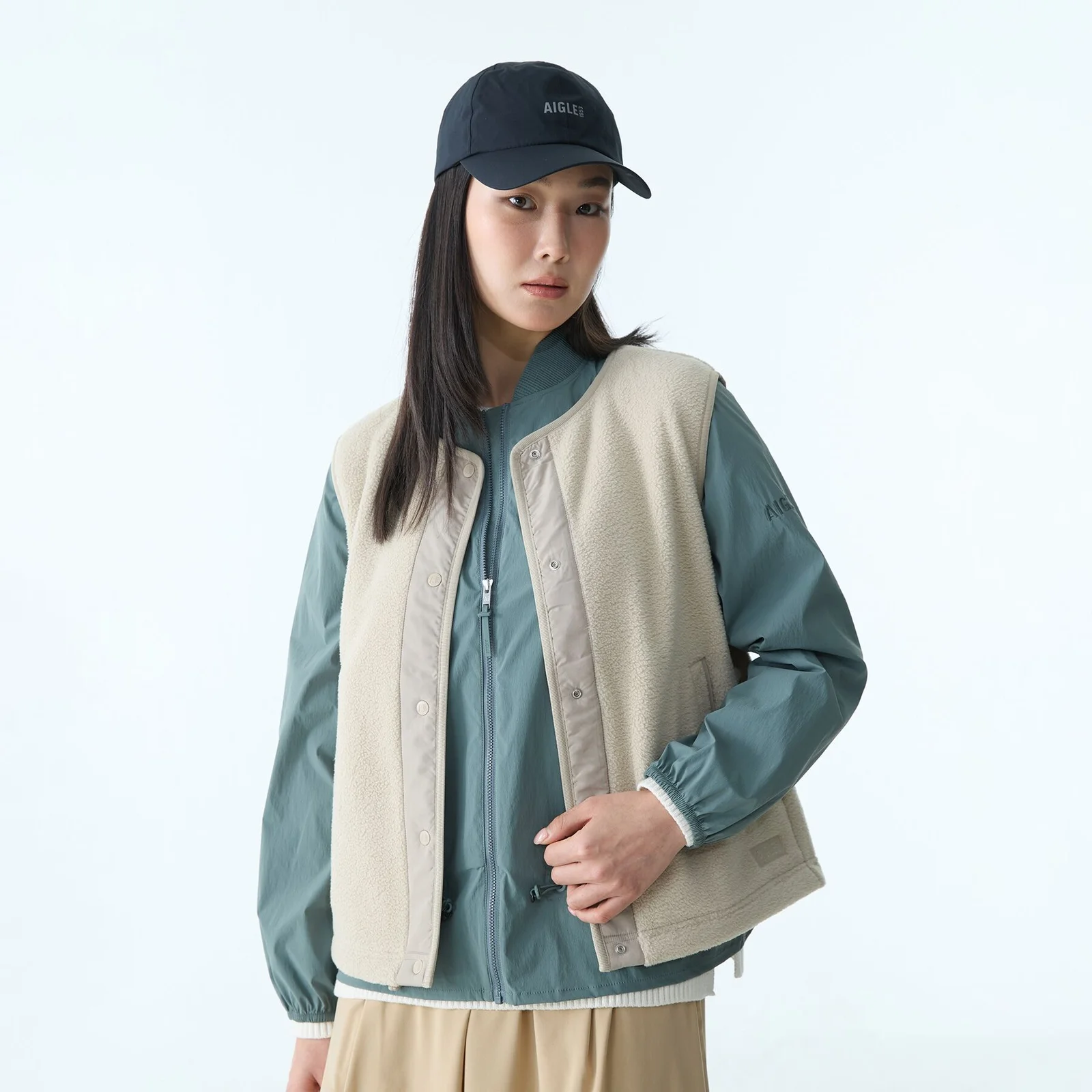 女裝 無袖 羊羔絨 AIS25WFLE002BEI