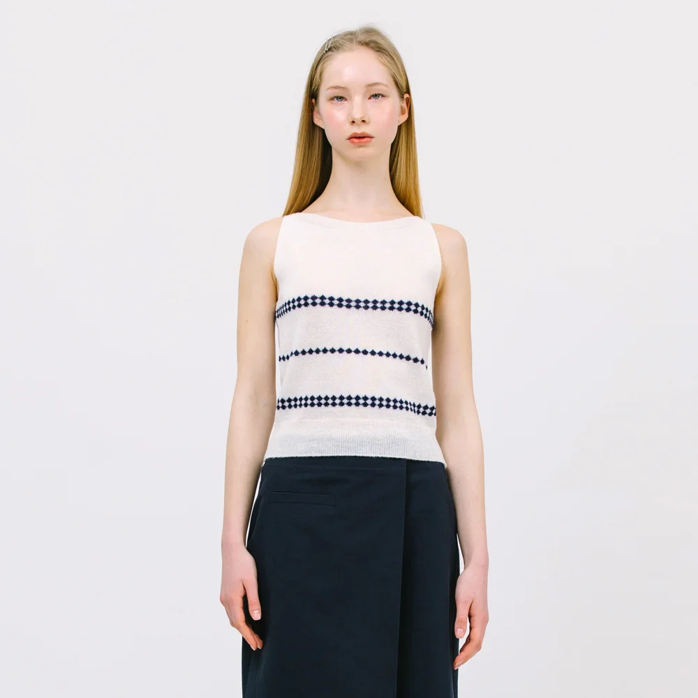 slim knit sleeveless_white