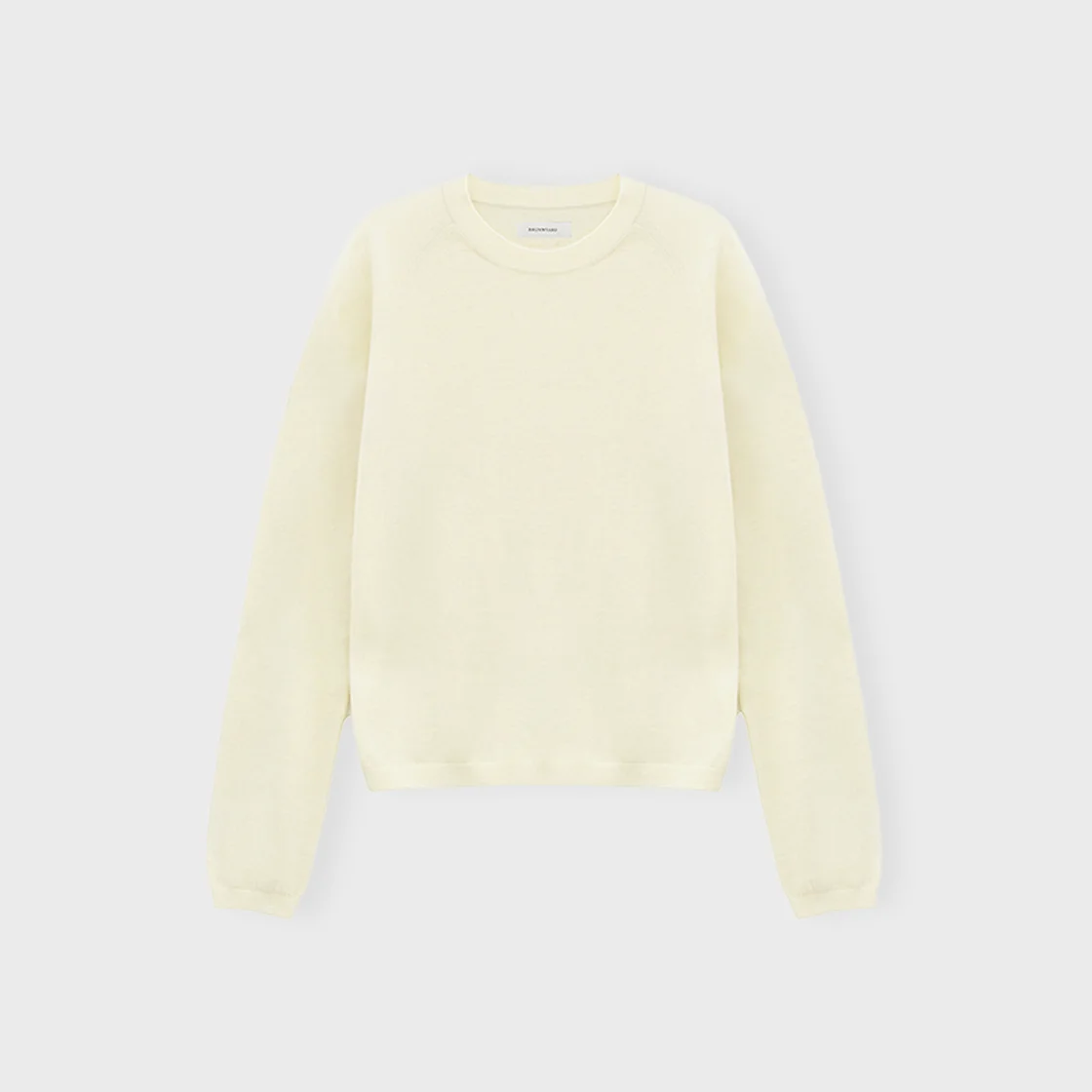 W Super Fine Bound Neck Knit, Ivory