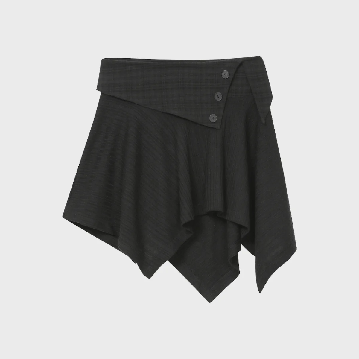 Unbalanced flow mini skirt BLACK