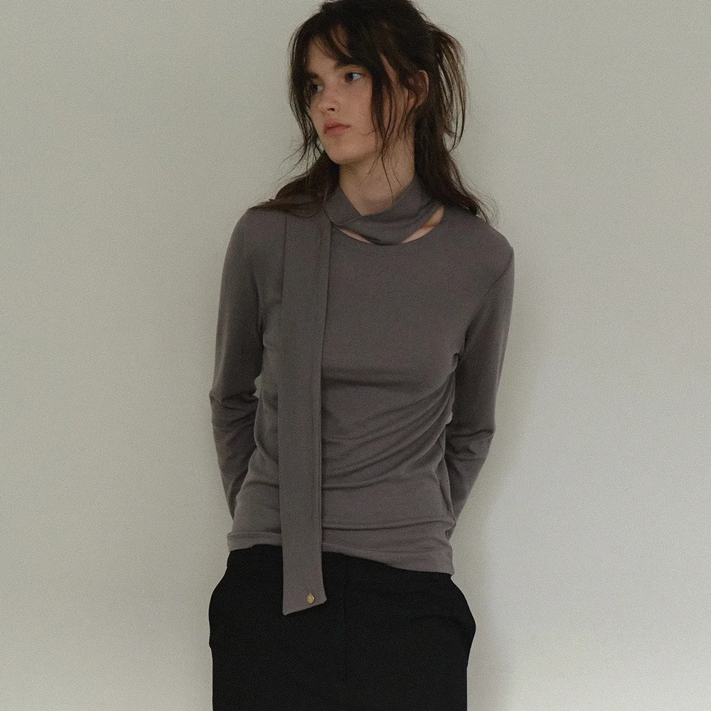 Tie long sleeve top_3 Colors