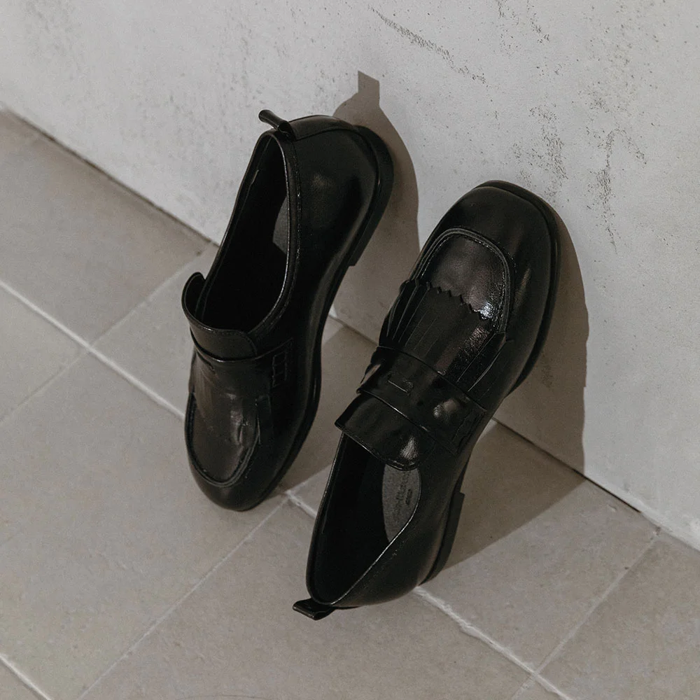 Daisy fringe loafer(Black)
