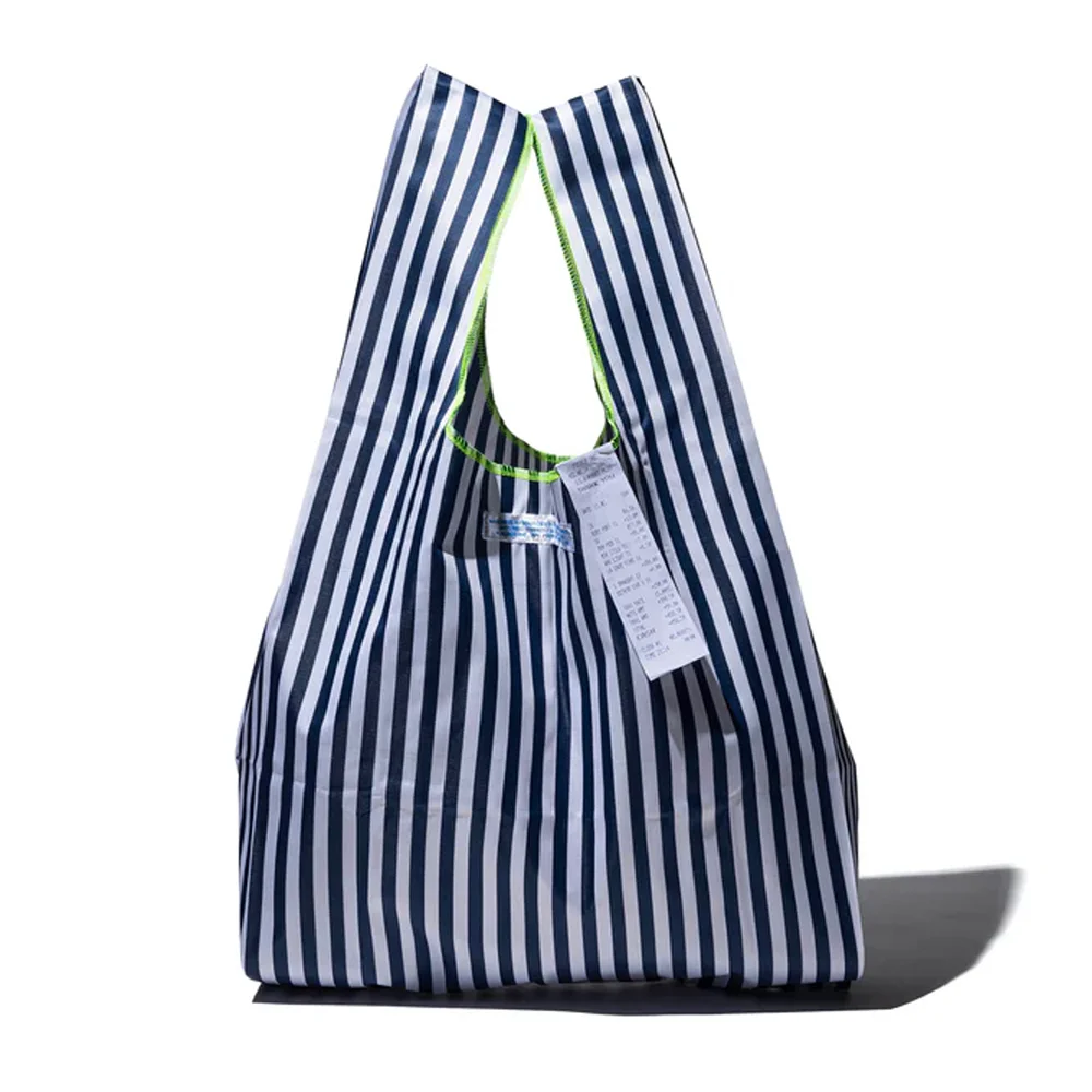 SCHOOL TIE FABRIC BAG / Navy Blue x White