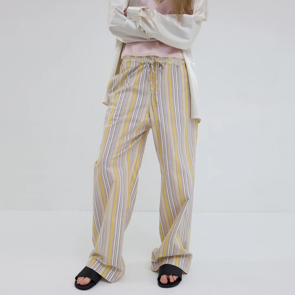 STRIPE WIDE PANTS_YELLOW