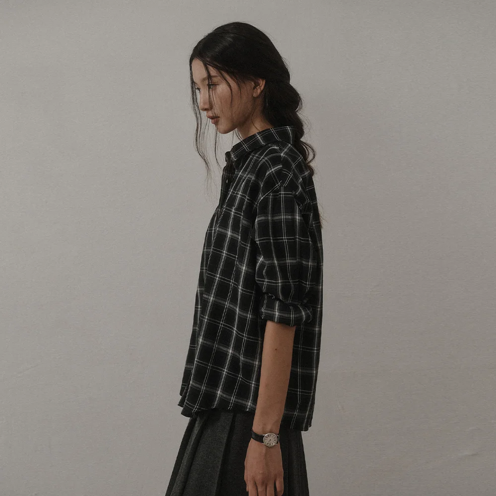 CLASSIC CHECK SHIRT_BLACK