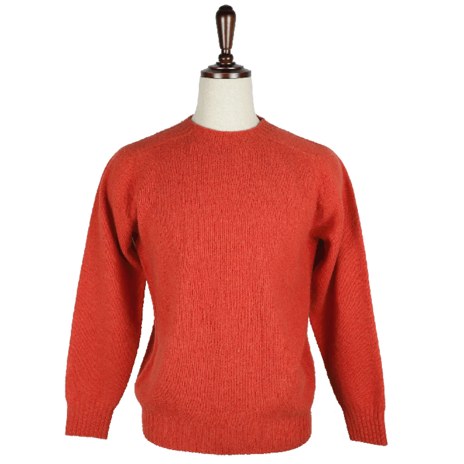 Crew Neck Brushed Knit - Crimson (Wool 100%)