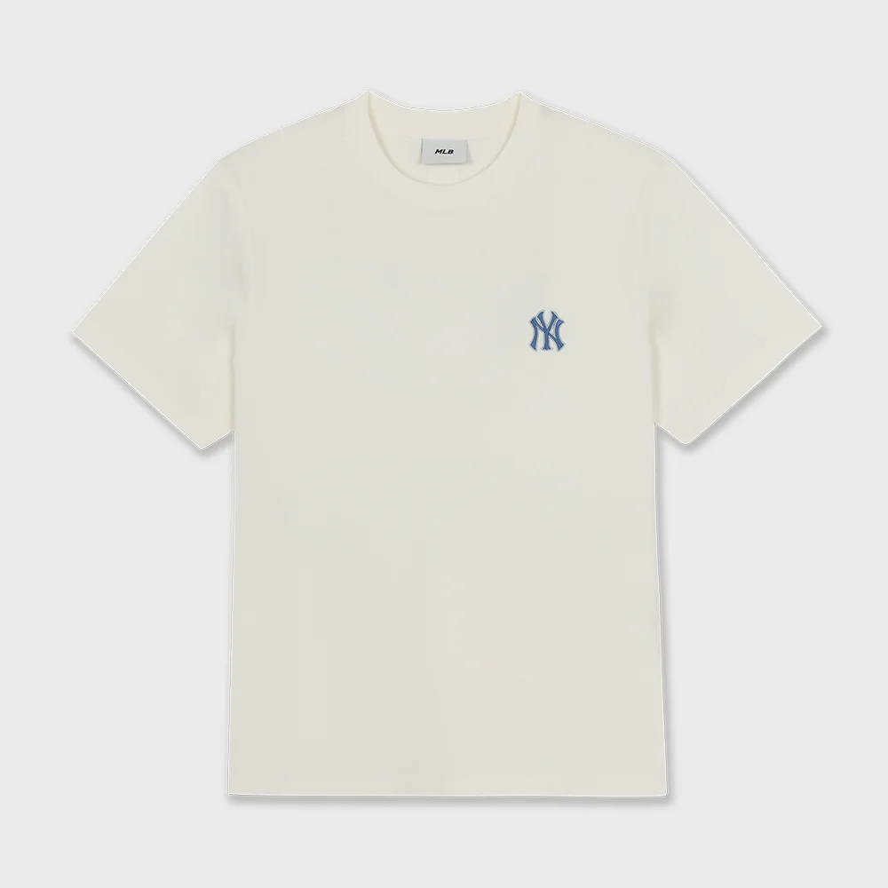 復古 背板 圖案 半 寬鬆版型 短袖 T恤 NY (Cream)