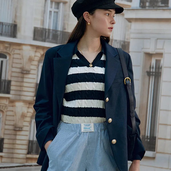 GOLD BUTTON SINGLE JACKET NAVY