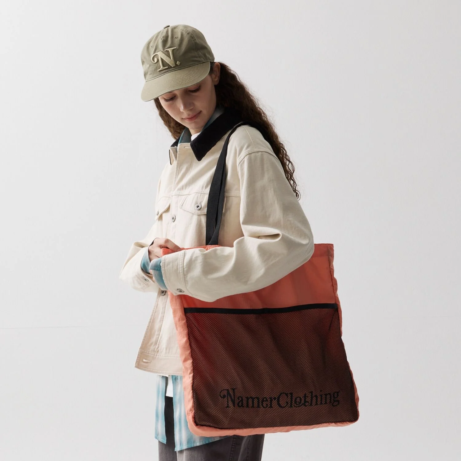 COASTAL MESH TOTE BAG SALMON