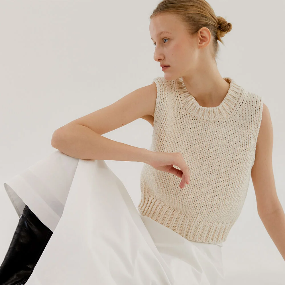 Emilie Knit Sleeveless (Ivory)