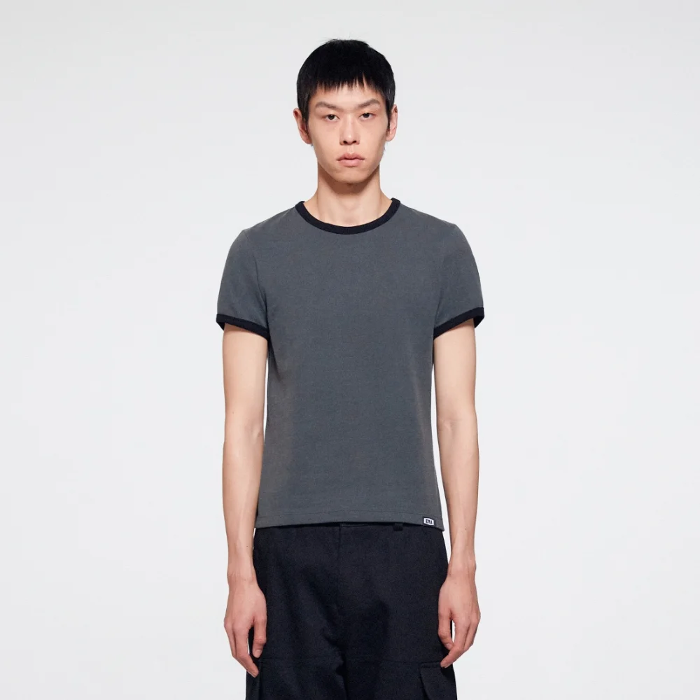 MEN COLOR EDGE SLIM T - GRAY BLACK