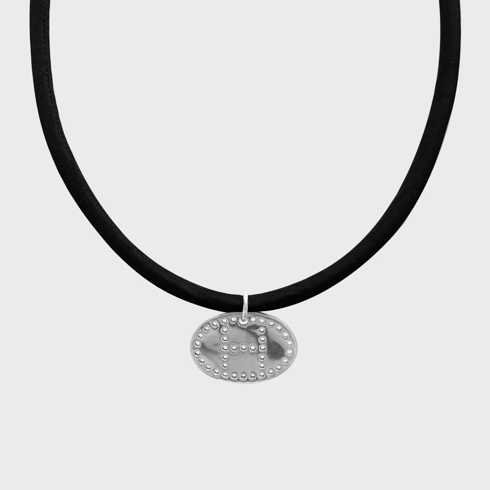 Hole Detail Initials Necklace