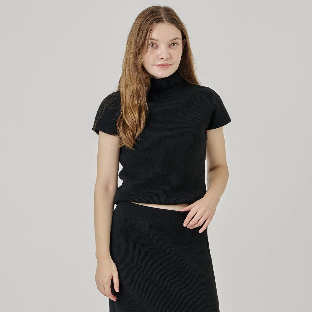 Bibi 插肩 Half Turtleneck 針織衫 黑色