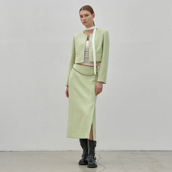 LINDA TWEED SET-UP H LINE SKIRT(SK-4903)
