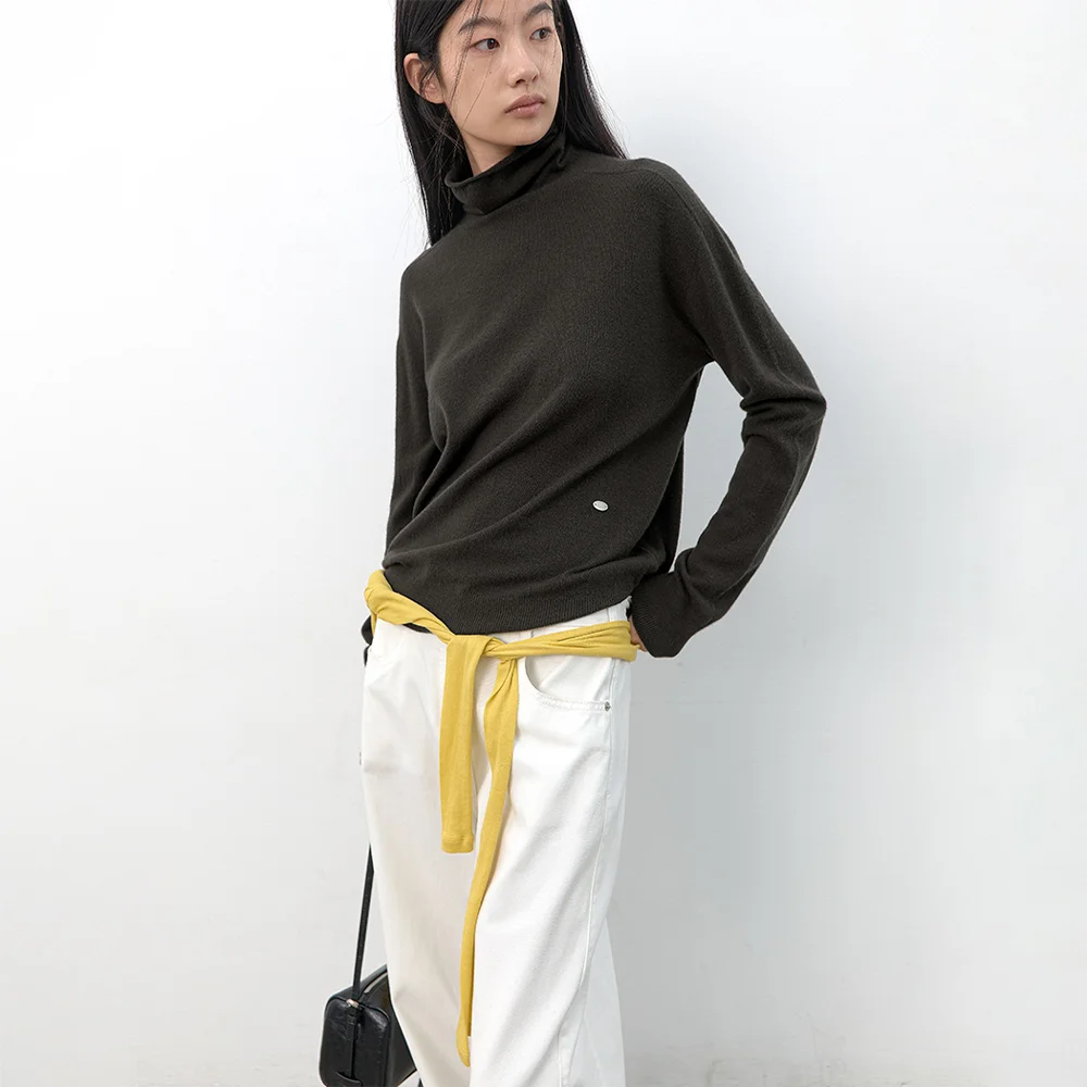 ESSENTIAL WHOLE GARMENT LOOSE FIT HIGH NECK KNIT(T-7140)