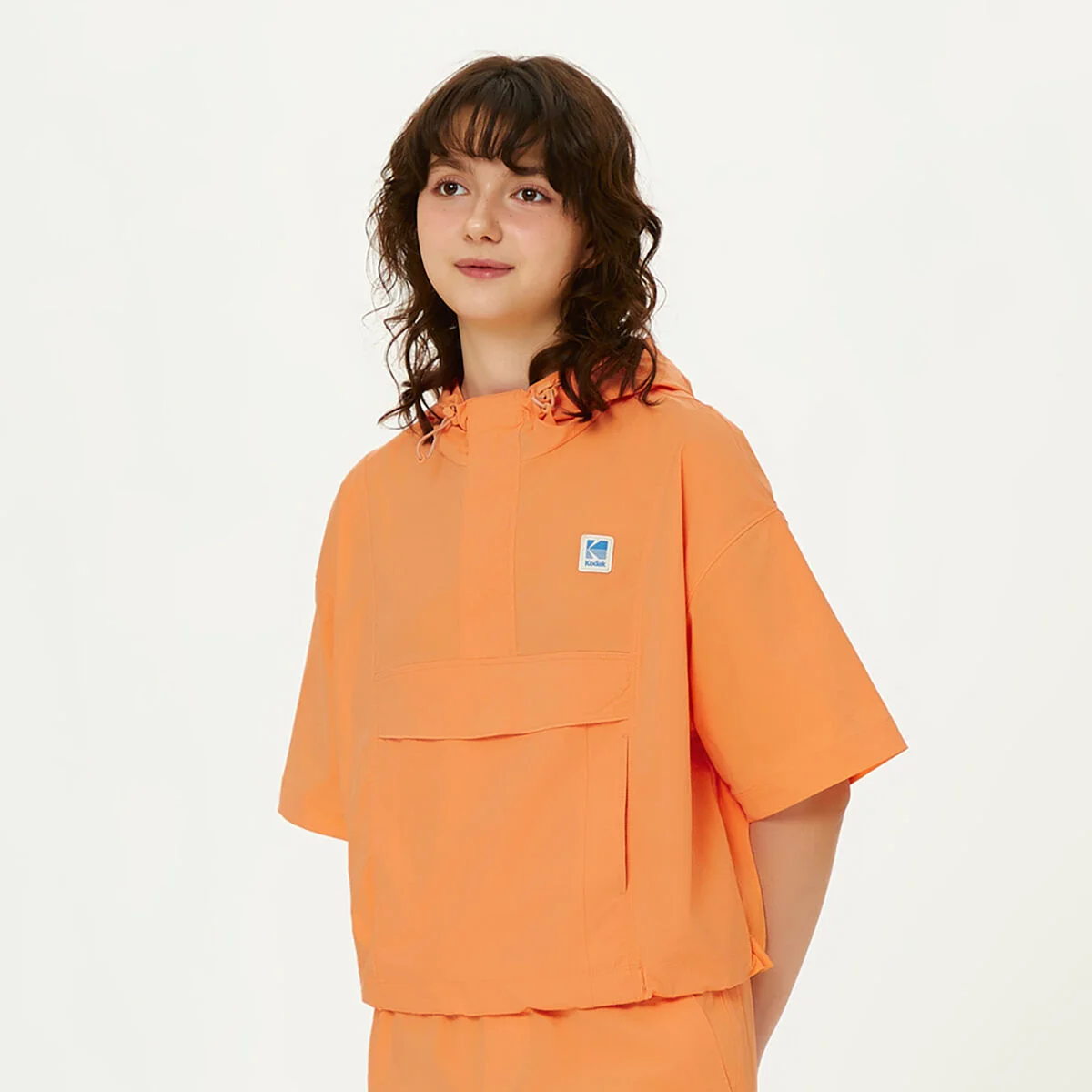 微風 連帽衫 短袖 風褸 女裝 ORANGE