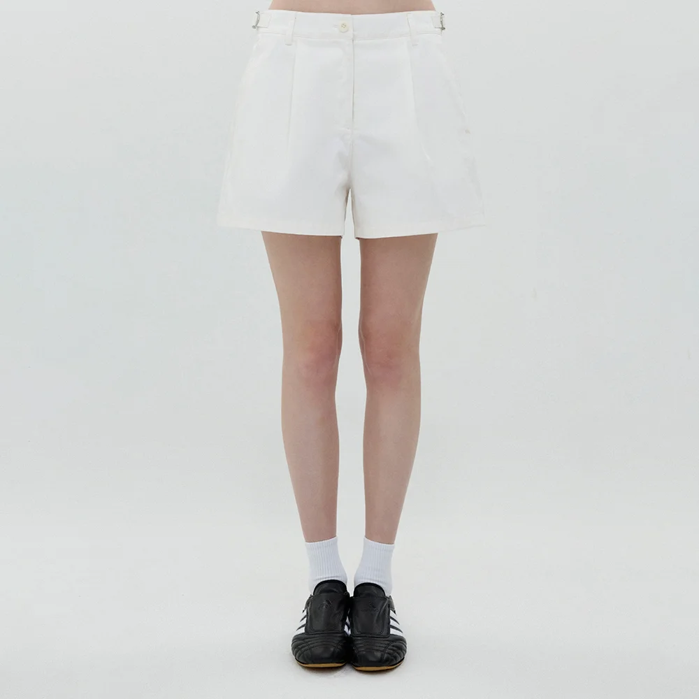 Cotton Buckle Shorts (White)