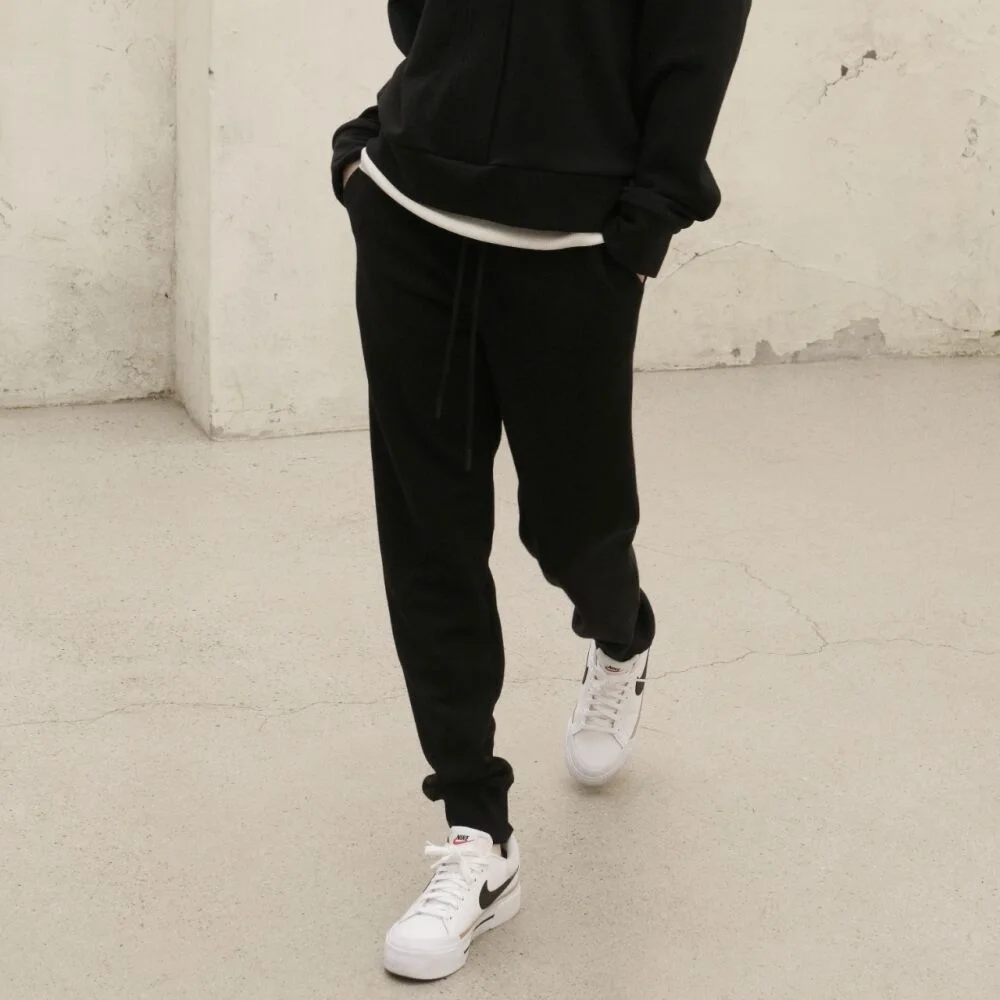 Terry Bending Zogger Pants _Black